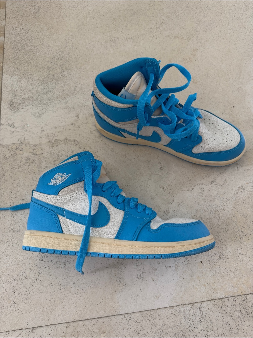 Nike Air Jordan Mid Blue and White Sneakers boys size 3